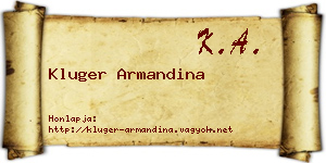 Kluger Armandina névjegykártya